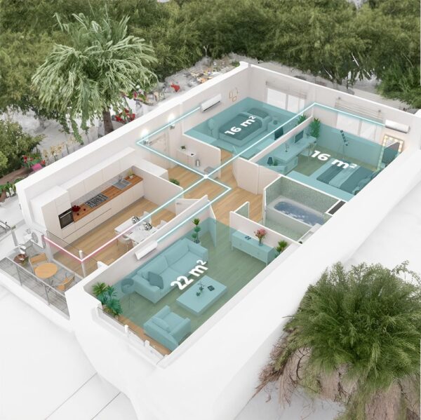 Imagen 4 Unidad exterior multisplit AirClima 18000 BTU con tecnología Inverter, gas R32 y revestimiento Gold Fin. Alta eficiencia energética para climatizar el hogar.