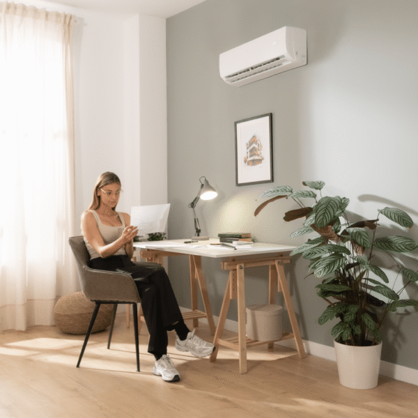 Imagen 5 Aire acondicionado split 12000 BTU Inverter con bomba de calor y WiFi. Eficiencia A++, pantalla LED y mando a distancia para una climatización inteligente.