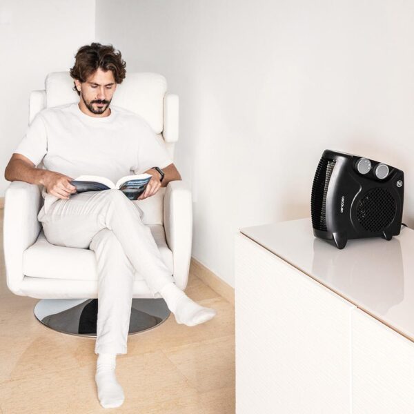 Imagen 8 El termoventilador ReadyWarm 2000 Max Dual Black de 2000 W ofrece calor rápido y eficiente con 3 modos de funcionamiento y doble sistema de seguridad integrado.