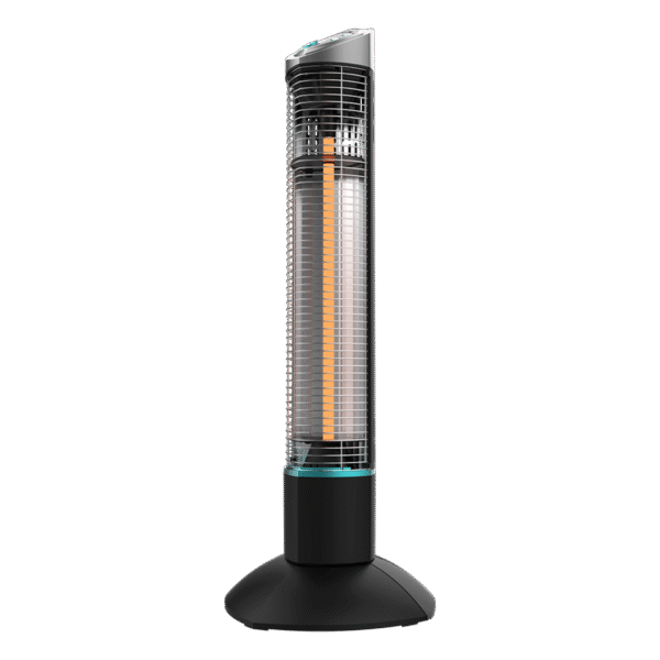 8265-Imagen-3 Imagen 3 Calefactor de exterior de torre con tecnología halógena y oscilación. Disfruta de calor inmediato, protección IP55 y control remoto para tu terraza o jardín.