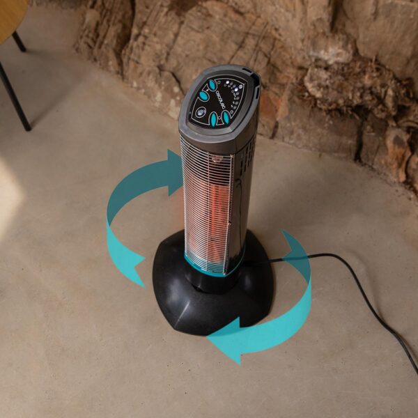 8265-Imagen-7 Imagen 7 Calefactor de exterior de torre con tecnología halógena y oscilación. Disfruta de calor inmediato, protección IP55 y control remoto para tu terraza o jardín.