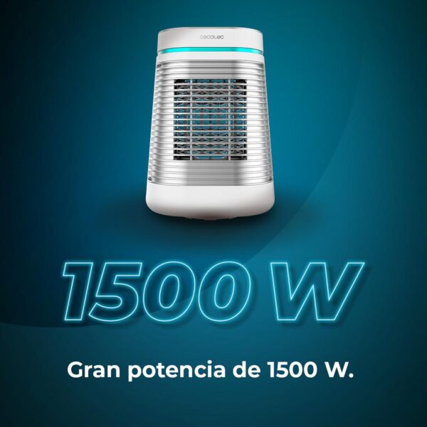 Imagen 5 Calefactor cerámico de 1500 W con oscilación y pantalla digital. Cuenta con termostato regulable y 3 modos para climatizar estancias de forma eficiente y segura.