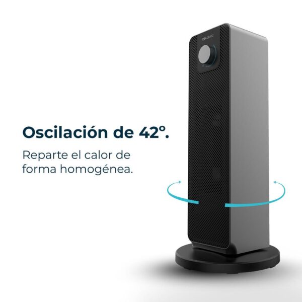 8275-Imagen-6 Imagen 6 Calefactor cerámico de 2000 W con oscilación automática y 3 modos. Incluye termostato regulable, tecnología PTC de calentamiento rápido y protección antivuelco.
