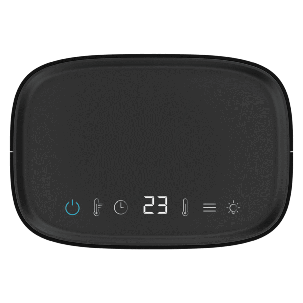 Imagen 3 Calefactor cerámico oscilante de 1500 W con pantalla LED y mando a distancia. Termostato regulable, 3 modos de funcionamiento y temporizador de hasta 9 horas.