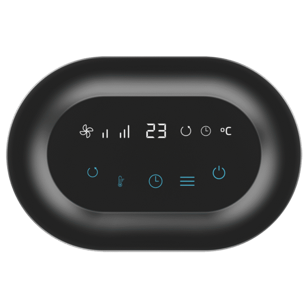 8291-Imagen-2 Imagen 2 Calefactor cerámico de 1500 W con pantalla digital y oscilación automática. Integra termostato regulable y 3 modos para una climatización eficiente y segura.