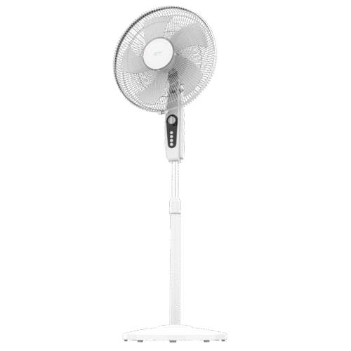 8297-Imagen-2 Imagen 2 Ventilador de pie EnergySilence 515 MaxFlow White de 45 W y 16 pulgadas. Cuenta con 3 velocidades, oscilación automática, altura regulable y temporizador.