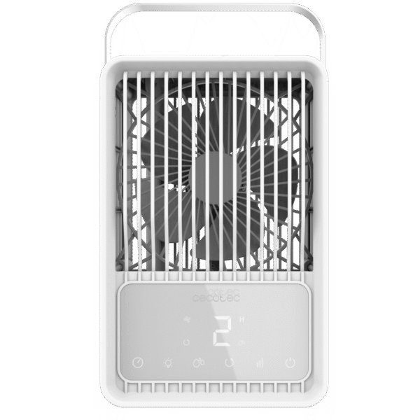 8358-Imagen-3 Imagen 3 Climatizador de sobremesa con depósito de 500 ml y pantalla táctil. Sistema silencioso con temporizador y diseño compacto para la climatización personal.