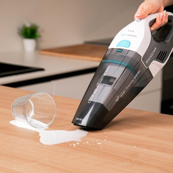 Imagen 5 Aspirador de mano Conga Rockstar Hand 8,4V para sólidos y líquidos. Tecnología ciclónica, batería Li-Ion y depósito de 500 ml. Limpieza eficiente y sin cables.