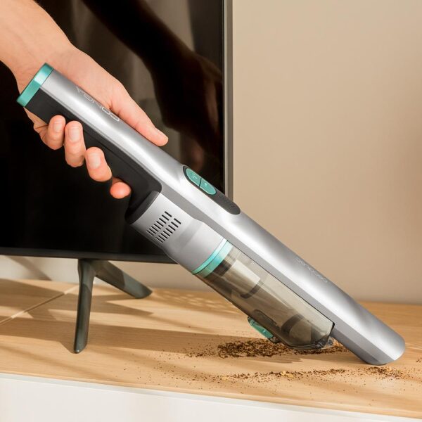 Imagen 8 Aspiradora de mano Conga Rockstar Micro+ con motor Digital Brushless de 200 W, 20 kPa de succión y 40 minutos de autonomía. Diseño ligero con base de autoguardado.