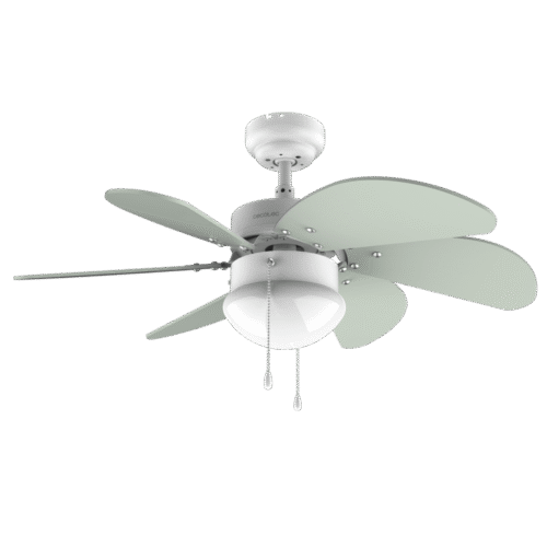 8451-Imagen-2 Imagen 2 Ventilador de techo de 36 pulgadas con luz y motor de 50 W. Diseño Mint con 6 aspas reversibles, 3 velocidades y función verano-invierno eficiente.