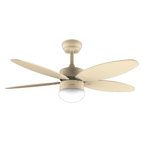 Imagen 2 Ventilador de techo silencioso de 42 pulgadas con motor DC de 40 W y luz LED. Incluye 5 aspas reversibles, mando a distancia y temporizador programable.