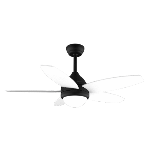 8545-Imagen-2 Imagen 2 Ventilador de techo de 42 pulgadas con motor de 53 W y luz LED integrada. Incluye mando a distancia, temporizador y 5 aspas reversibles para máximo confort.