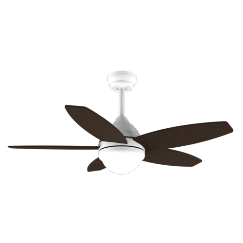 Imagen 2 Ventilador de techo de 42” con motor de 53 W, luz LED 15 W y diseño White&DarkWood. Incluye mando a distancia, temporizador y función verano/invierno.