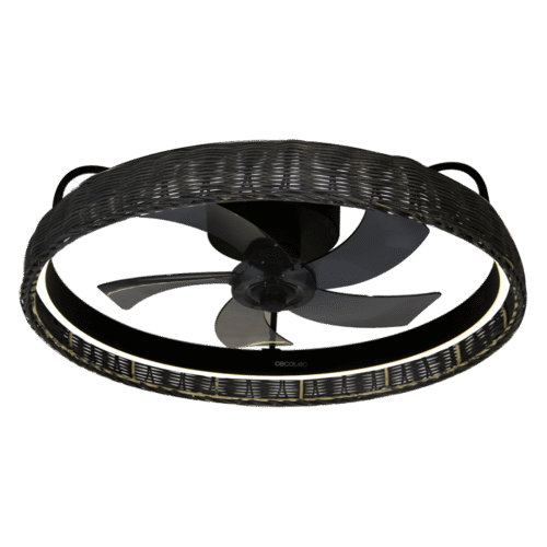 Imagen 2 Ventilador de techo EnergySilence LampAero 600 Black Design con luz LED 45W. Motor DC de 15W, 5 aspas, mando a distancia y función verano/invierno.