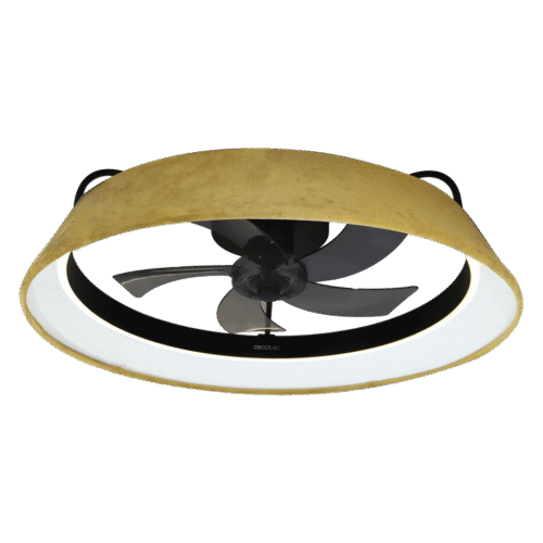 Imagen 2 Ventilador de techo con luz LED de 45 W y motor DC silencioso. Diseño verde de 45 cm, mando a distancia, 3 tonos de luz y función verano/invierno.