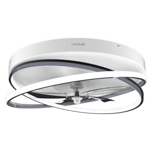 8645-Imagen-2 Imagen 2 Ventilador de techo con motor DC de 15 W, luz LED de 40 W y aspas retráctiles. Incluye mando a distancia, temporizador y función inversa verano e invierno.