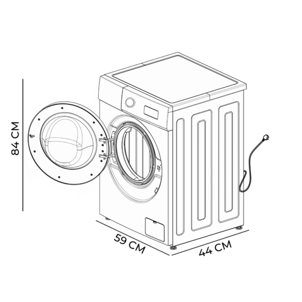 Imagen 3 Lavadora Cecotec Bolero DressCode 6150 Inverter A de 6 kg y 1000 rpm. Motor Inverter Plus, 12 programas, tecnología Steam Max y máxima eficiencia clase A.