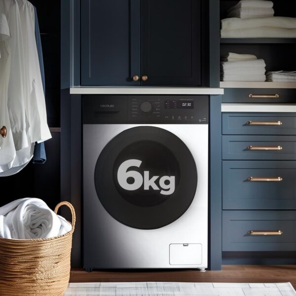 Imagen 5 Lavadora Cecotec Bolero DressCode 6150 Inverter A de 6 kg y 1000 rpm. Motor Inverter Plus, 12 programas, tecnología Steam Max y máxima eficiencia clase A.