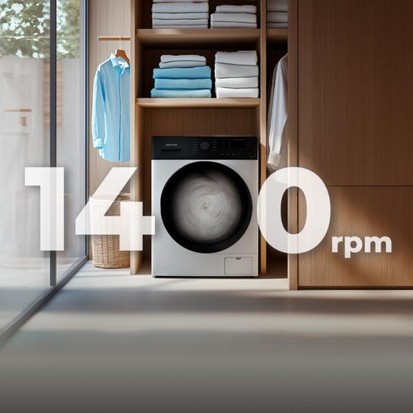 Imagen 6 Lavadora Bolero DressCode 7150 Inverter A de Cecotec. 7 kg, 1400 rpm y motor Inverter Plus para máximo ahorro. Incluye 12 programas y limpieza Steam Max.