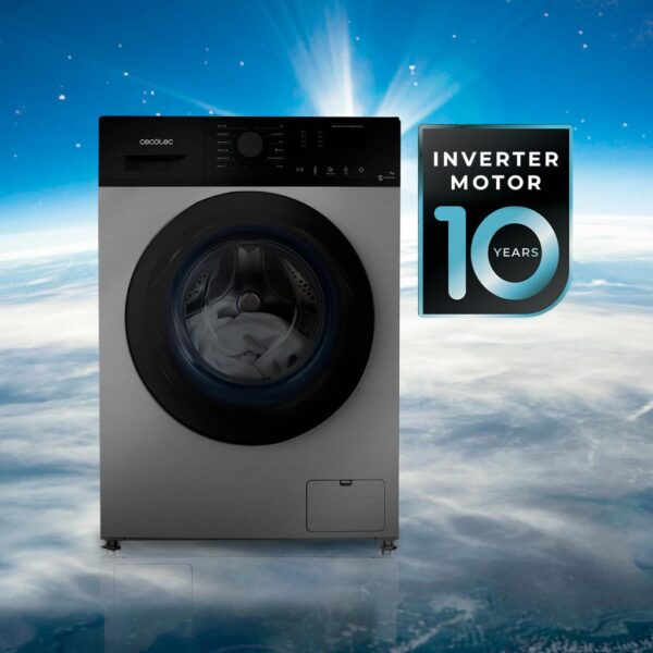 Imagen 8 Lavadora Cecotec Bolero DressCode 7150 Inverter Steel de 7 kg y 1400 rpm. Motor Inverter Plus, Steam Max y eficiencia clase A para un lavado impecable.