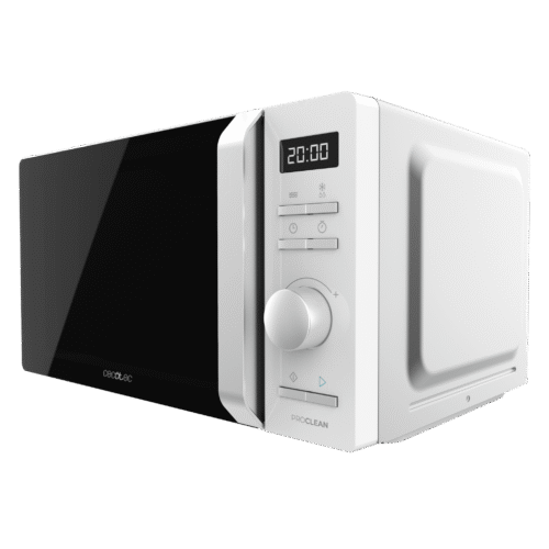 Microondas Cecotec ProClean 3010 color blanco con mandos giratorios y tirador frontal