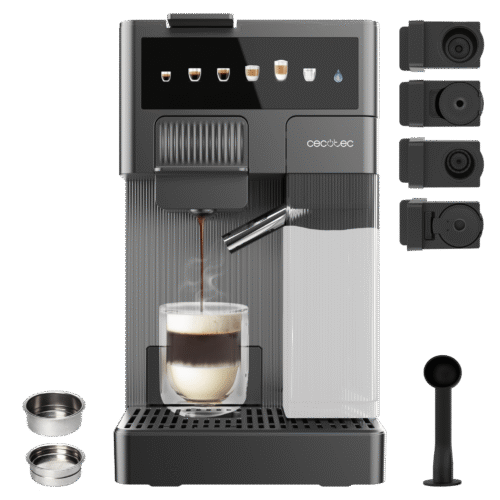 Vista frontal del microondas digital Cecotec Proclean 2500 con panel de control táctil y mando giratorio