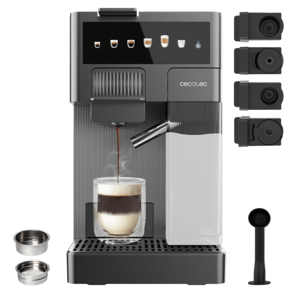 Vista frontal del microondas digital Cecotec Proclean 2500 con panel de control táctil y mando giratorio