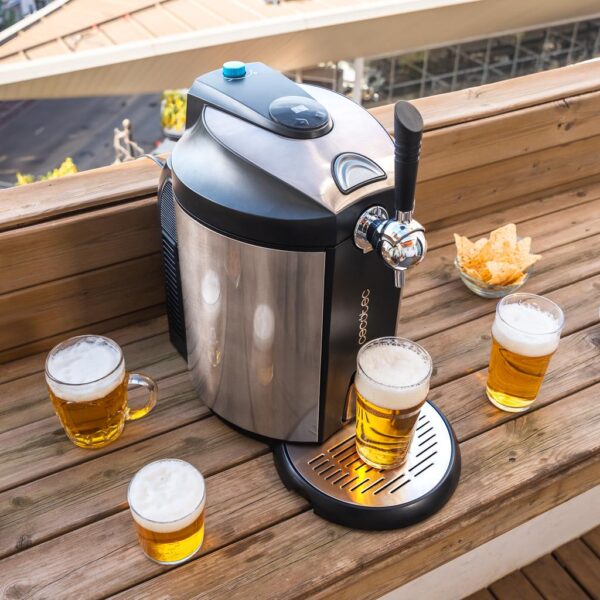 Imagen 5 Dispensador de cerveza de acero inoxidable de 5L. Temperatura ajustable 2-12ºC, pantalla LED y compatible con barriles universales con y sin presión.