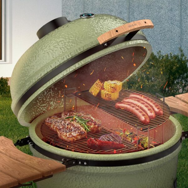 Imagen 8 Barbacoa de cerámica Cecotec DragonFire 6600 con resistencia térmica de hasta 1000º, sólido soporte de hierro fundido y control preciso de flujo de aire.