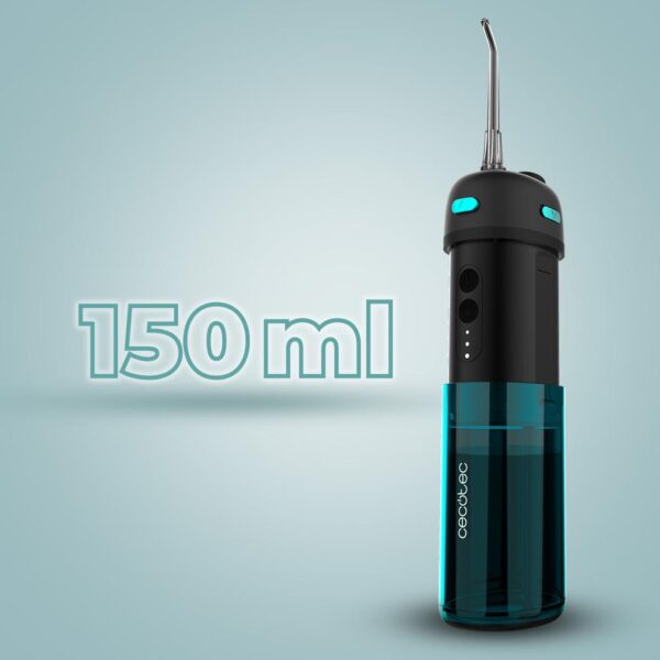 A01_EU01_100061-Imagen-5 Imagen 5 Irrigador dental de viaje ToothCare Jet Splash de Cecotec con 150 ml de capacidad, 3 modos de limpieza y 8 intensidades. Diseño compacto y 2 boquillas incluidas.