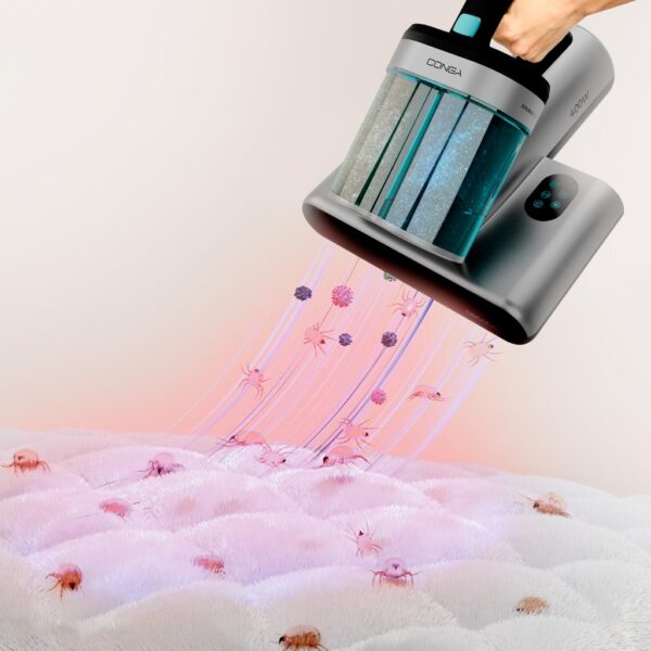 Imagen 6 Aspirador de colchones Conga Rockstar 4000 Mattress con 400 W y 13 kPa. Luz UV-C desinfectante y aire caliente para eliminar ácaros y alérgenos de tapicerías.