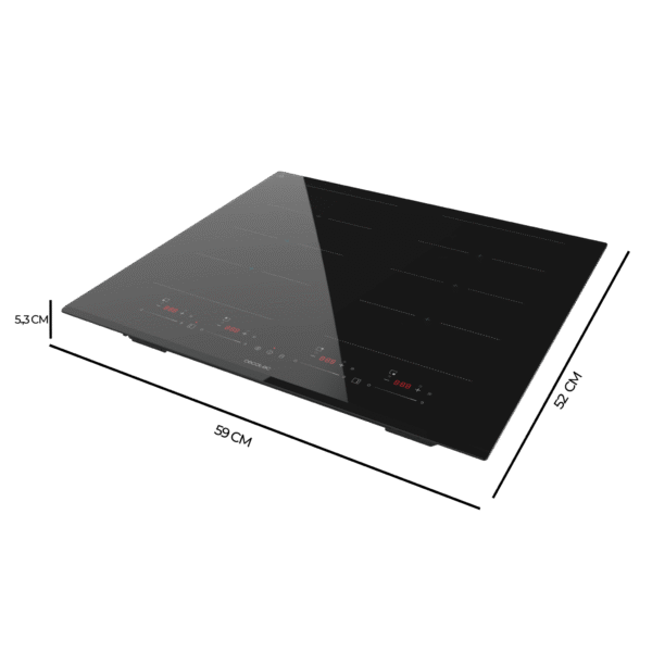 Imagen 3 Placa de inducción Bolero Squa I 4800 TotalFlex de 7400 W con 9 niveles de potencia, control táctil slider y sistema TotalFlex para máxima flexibilidad en cocina.