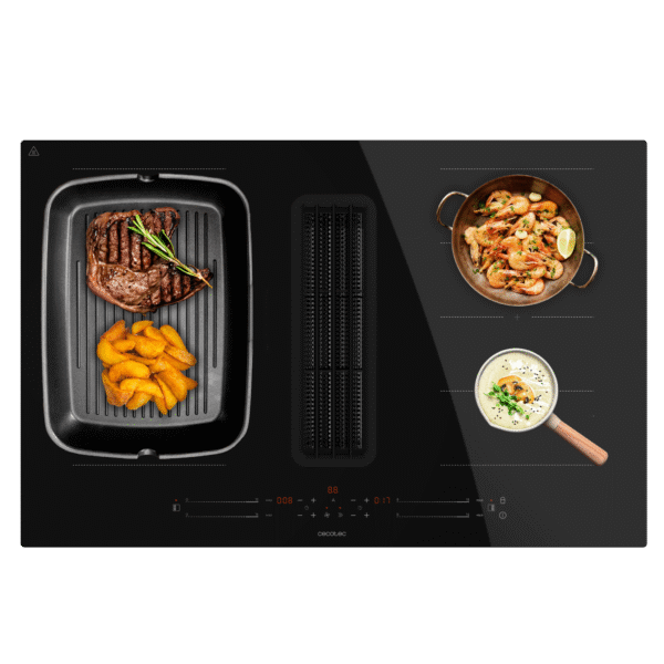 Placa de gas de acero inoxidable Bolero Squad G 5200S Inox con cinco quemadores y parrillas de hierro fundido