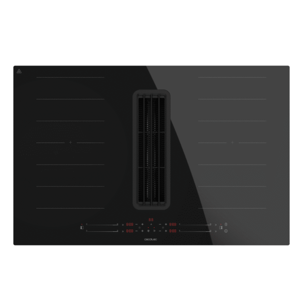 Imagen 2 Placa de inducción Cecotec Bolero Squad IH 4800 FullFlex80 con campana integrada, 7400W, succión de 630 m³/h y 2 zonas FullFlex para una cocina moderna y eficiente.