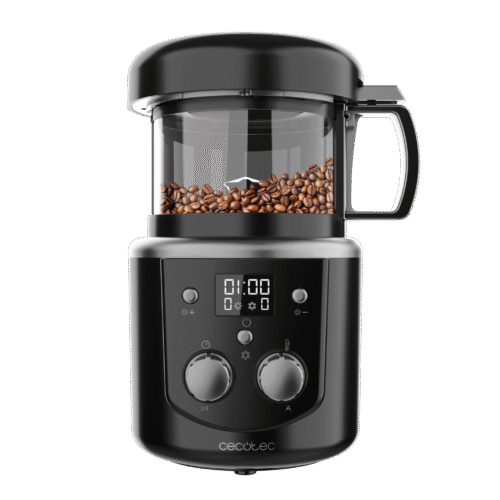 Vista frontal del microondas digital Cecotec Proclean 2500 con panel de control táctil y mando giratorio