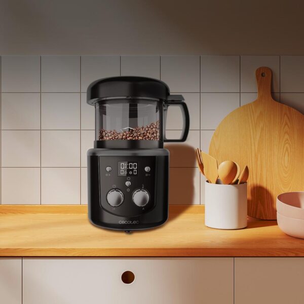 Imagen 5 Tostador de café Roaster Booster de Cecotec con 1400 W, capacidad de hasta 150 g y modos de tueste automático y manual para un aroma personalizado y fresco.