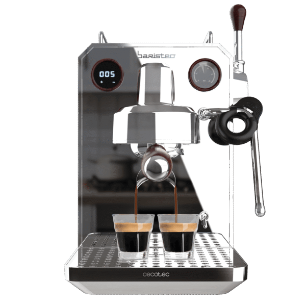 Vista frontal del microondas digital Cecotec Proclean 2500 con panel de control táctil y mando giratorio