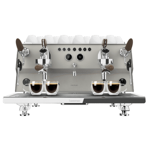 Vista frontal del microondas digital Cecotec Proclean 2500 con panel de control táctil y mando giratorio