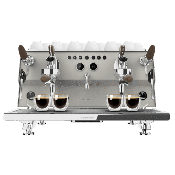 Vista frontal del microondas digital Cecotec Proclean 2500 con panel de control táctil y mando giratorio