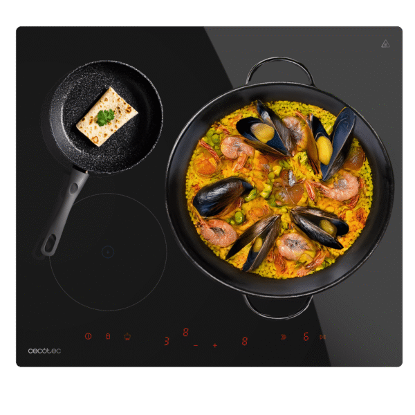 A01_EU01_100142 Placa de gas de acero inoxidable Bolero Squad G 5200S Inox con cinco quemadores y parrillas de hierro fundido