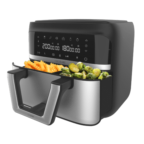Imagen 2 Freidora sin aceite Cecofry Dual 9000 de 9 L con 2850 W, tecnología PerfectCook y cubeta divisible. Cocina de forma saludable con resultados crujientes.