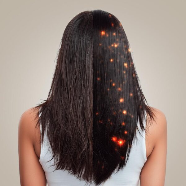 Imagen 6 Cepillo reparador HairCare Revitalize Champagne con 5 tecnologías: vibración, iones, EMS, LLLT y LED para regenerar la cutícula y revitalizar el cabello.