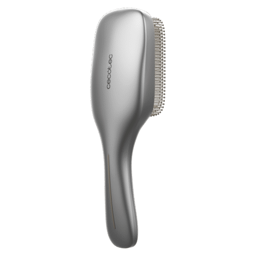 Imagen 2 Cepillo reparador HairCare Revitalize Aluminum de Cecotec con 5 tecnologías: vibración, iones, EMS, láser LLLT y luces LED para regenerar la cutícula capilar.