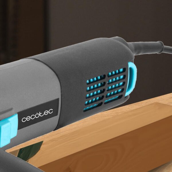 Imagen 4 Amoladora angular Cecotec RadialPower 1000 Filtra de 1000W y 16.000 rpm. Compatible con discos de 125mm. Incluye filtros antipolvo, 8 discos y maletín.