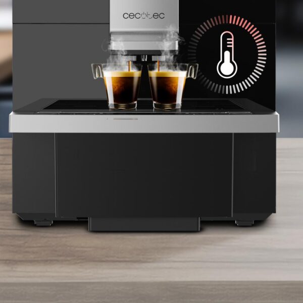 Imagen 7 Cafetera superautomática Cecotec Cremmaet Coffice con 26 bebidas, 19 bares de presión y depósitos XL. Calidad barista profesional para oficinas y negocios.