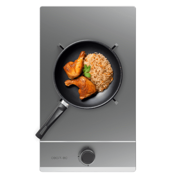 Placa de gas Bolero Squad G 1200S Inox de dos fuegos en acero inoxidable con mandos laterales