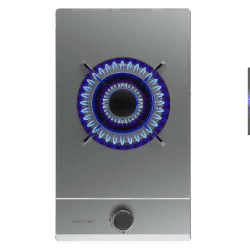 Imagen 2 Placa de gas de acero inoxidable con 2 quemadores, sistema de seguridad FlameOut y encendido integrado. Potencia y eficiencia en un diseño compacto y duradero.