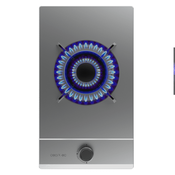 Imagen 2 Placa de gas de acero inoxidable con 2 quemadores, sistema de seguridad FlameOut y encendido integrado. Potencia y eficiencia en un diseño compacto y duradero.