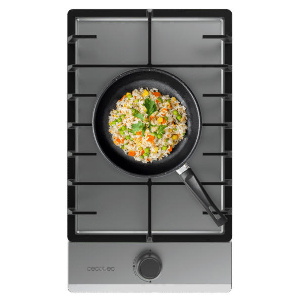 Placa de gas Bolero Squad G 1200S Inox de dos fuegos en acero inoxidable con mandos laterales