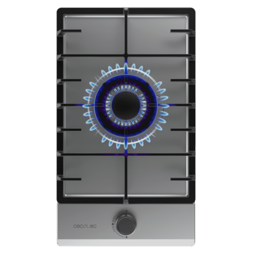 Imagen 2 Placa de gas Bolero Squad G 1200F Inox de Cecotec con 1 quemador de alta eficiencia, sistema de seguridad FlameOut y acabado en acero inoxidable duradero.
